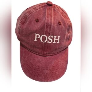 Burgundy/Rose Posh Baseball Style Logo Cap